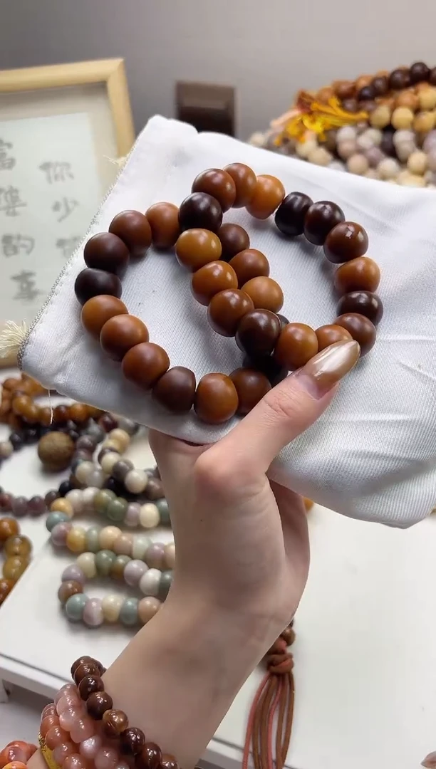 手串菩提根/象牙果沐t49干磨风化蒜瓣大肠18mm手串