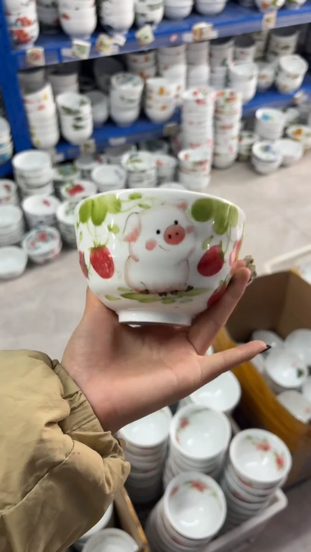 瓷片景德镇陶瓷食品级手绘釉中彩-墩墩碗