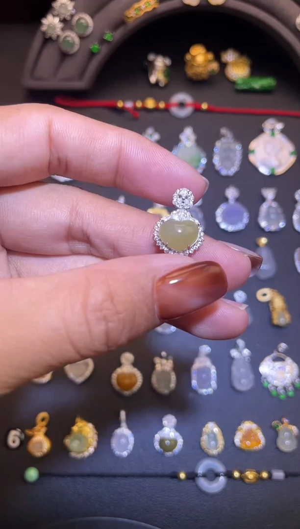 吊坠(不含链)银S925镶嵌翡翠1