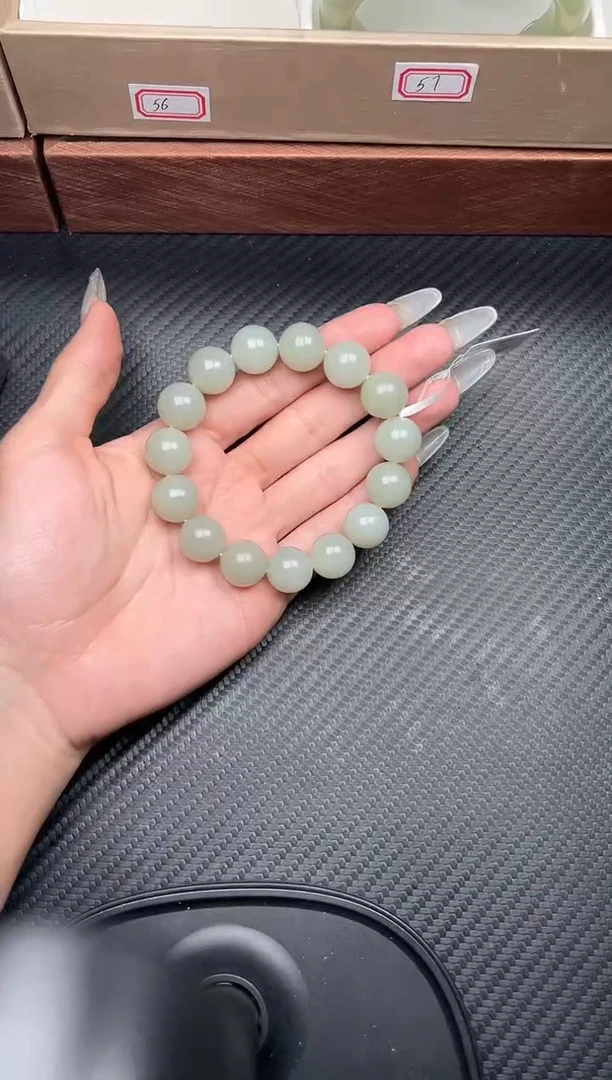 未镶嵌手串和田玉且末微色差近矿卡14手串m