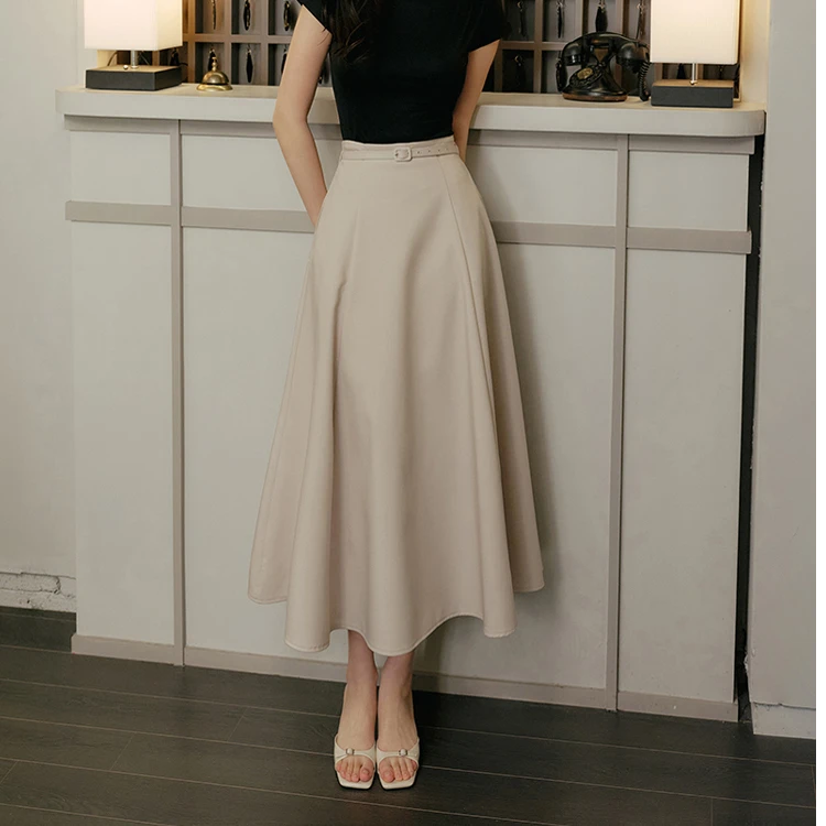大摆半身裙女士2025秋新款高腰遮跨百褶裙小个子显瘦时尚a字伞裙