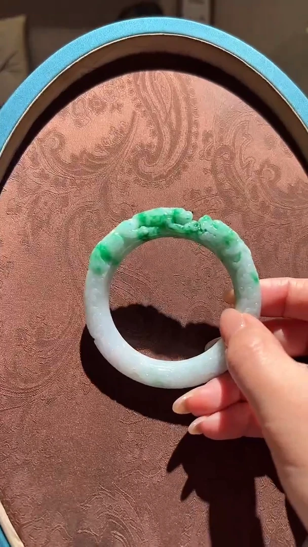 【闪购商品】翡翠手镯未镶嵌红翡绿翠 17号