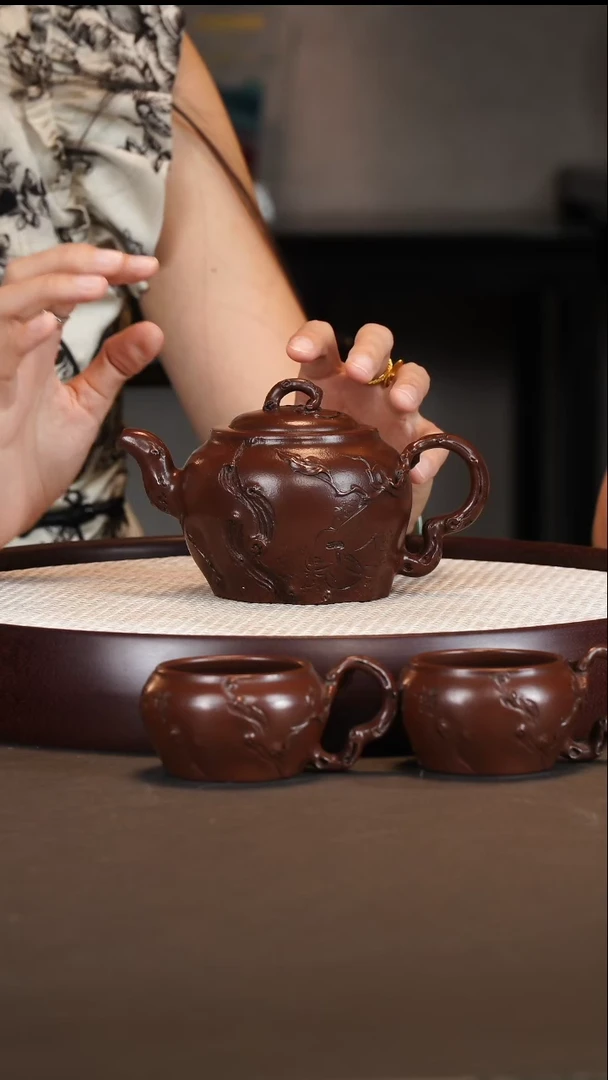 茶壶紫砂徐小阳/紫袍玉砂/桃报春套组/300c