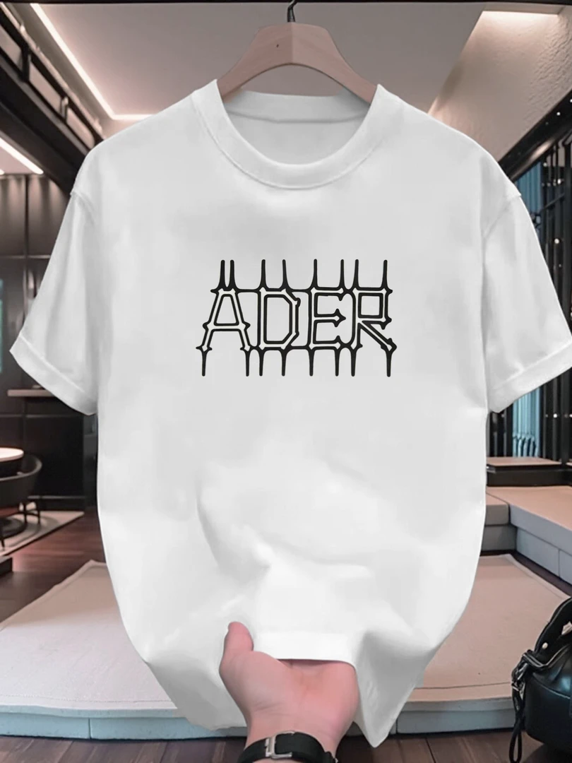 夏季宽松型刺绣上衣情侣潮流白色短袖纯棉休闲圆领T恤男女同款