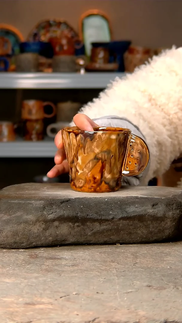 【闪购商品】154高温釉下手工同款，微波炉烤箱可进