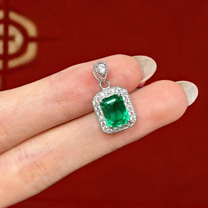 阿鲁沙-典藏木佐培 育祖母绿-精工银镀厚金吊坠配链431