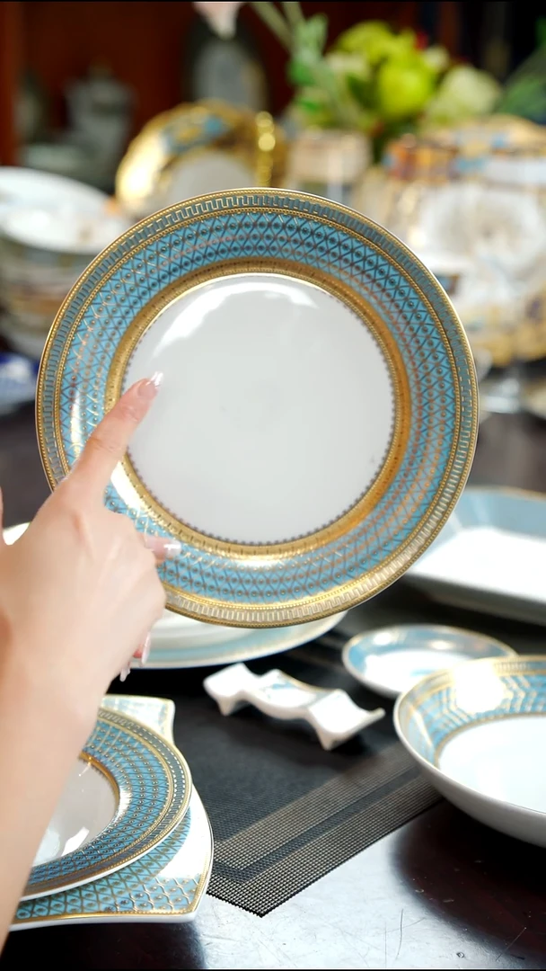 瓷片8.5英寸反边菜盘1个