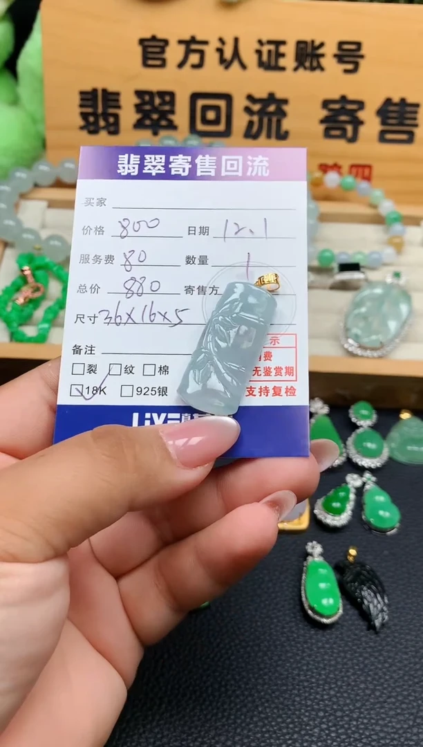 颈饰18K金镶嵌翡翠10151292