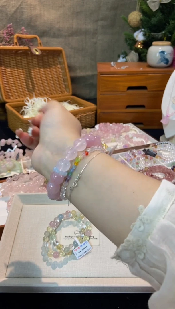 水晶手链未镶嵌孤品捡漏均匀瑕疵介意勿拍