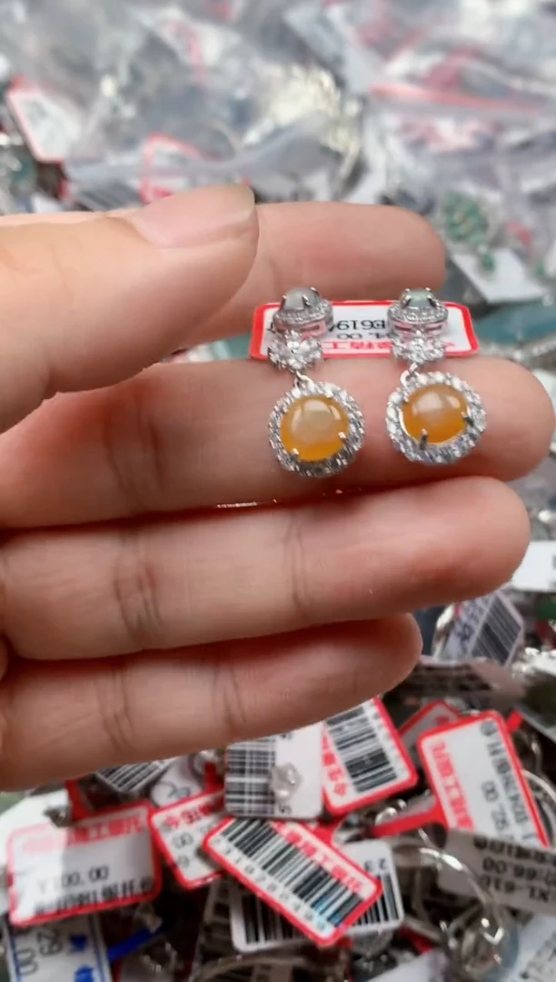 银S925镶嵌戒指翡翠天然A货缅甸翡翠