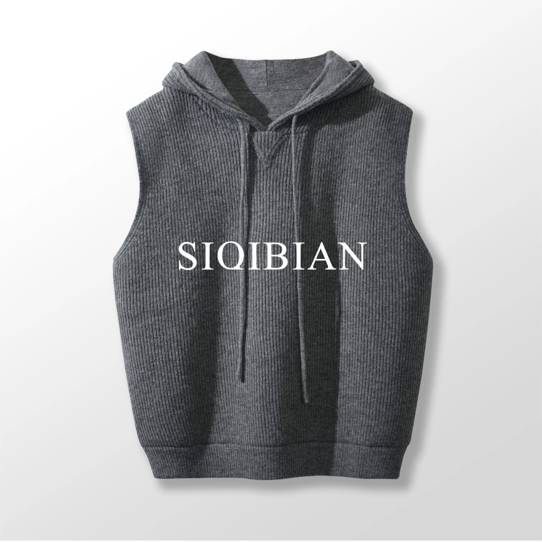 SIQIBIAN ｜25SS秋季新品休闲百搭无袖连帽毛衣-SQ-M107