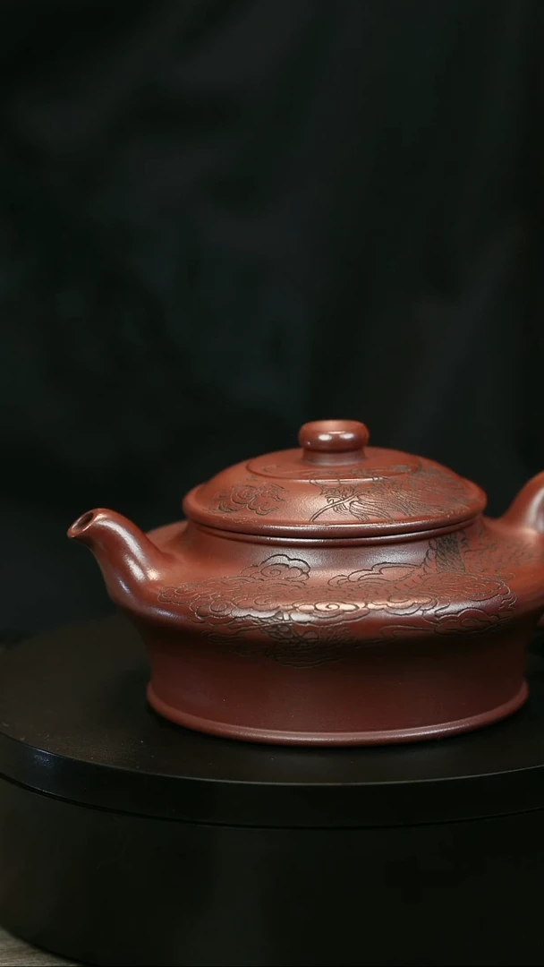 茶壶紫砂A*aH1815史庆堂龙血砂虚扁