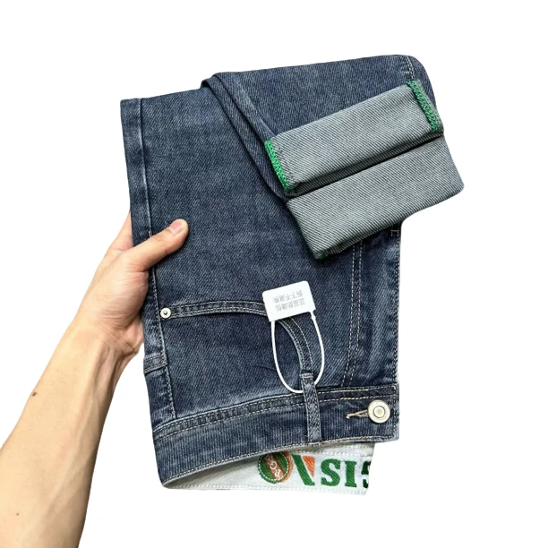 2025夏季男士牛仔裤百搭水洗新款弹力修身小直筒刺绣韩版裤子男款