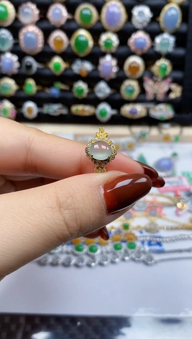 银S925镶嵌戒指翡翠3138