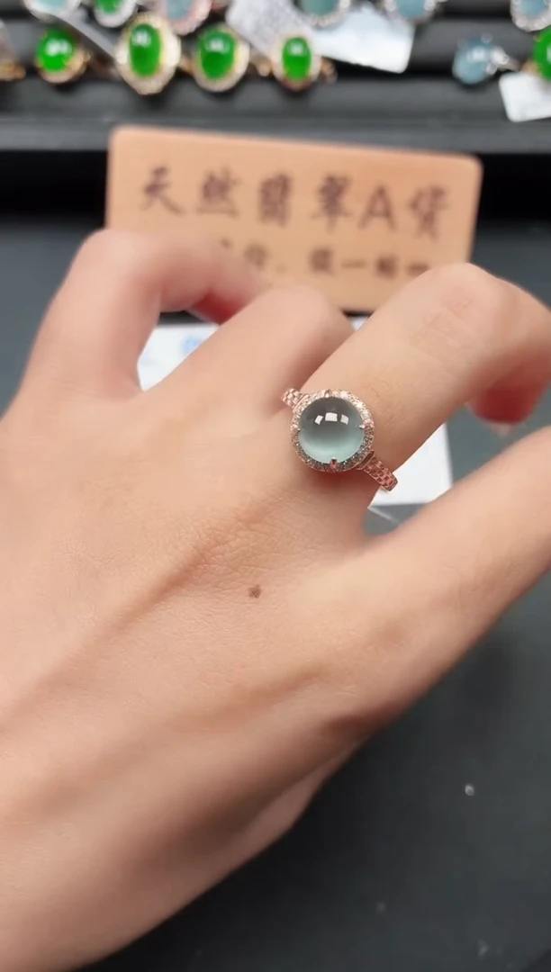 银S925镶嵌戒指翡翠11