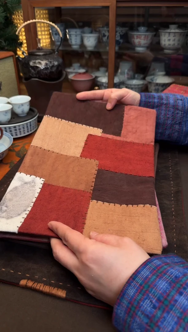 【闪购商品】织绣Cici手作刺子绣植物染柿染茶席-601