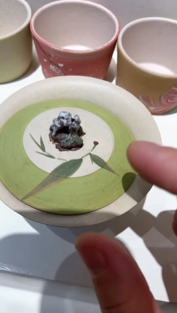 【闪购商品】紫砂茶壶绿色盖杯