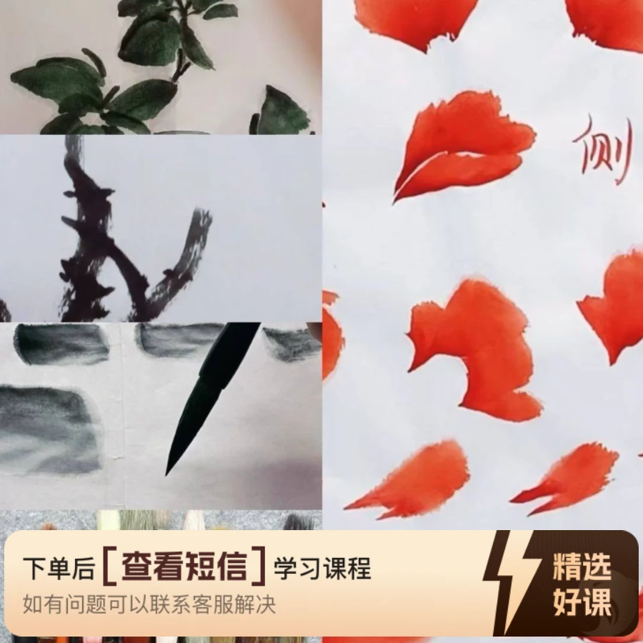 小玲小写意国画牡丹（留意短信解锁课程）
