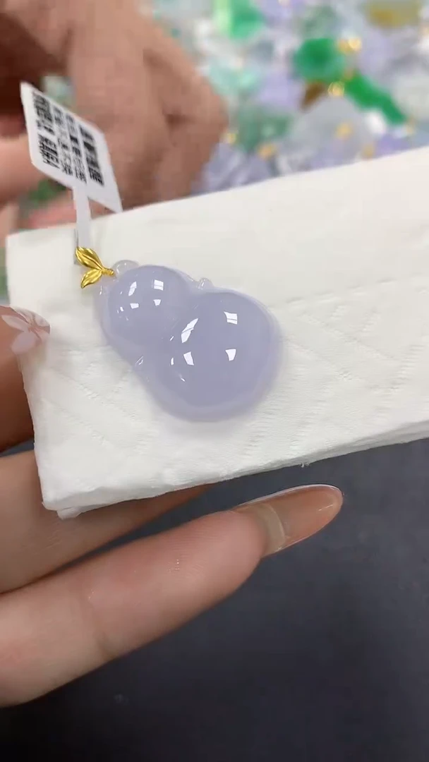 颈饰18K金镶嵌翡翠a货假一赔三支持复检百元上9元证书费自理