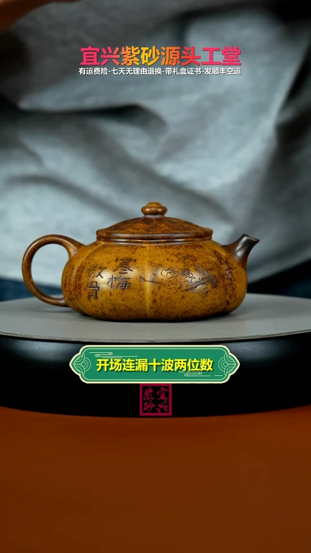 茶壶紫砂龙骨金砂柴烧寒梅傲骨筋纹寒江260cc