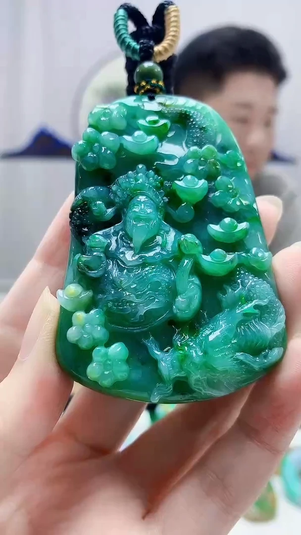 未镶嵌定制翡翠4917zm-毛货挂件财神202