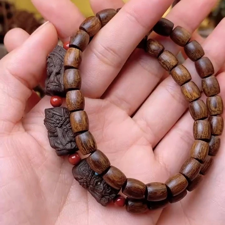 增香沉香木质非遗Y料蕾蕾帝王ZQ陳水三不扎基双圈（纹理随机）