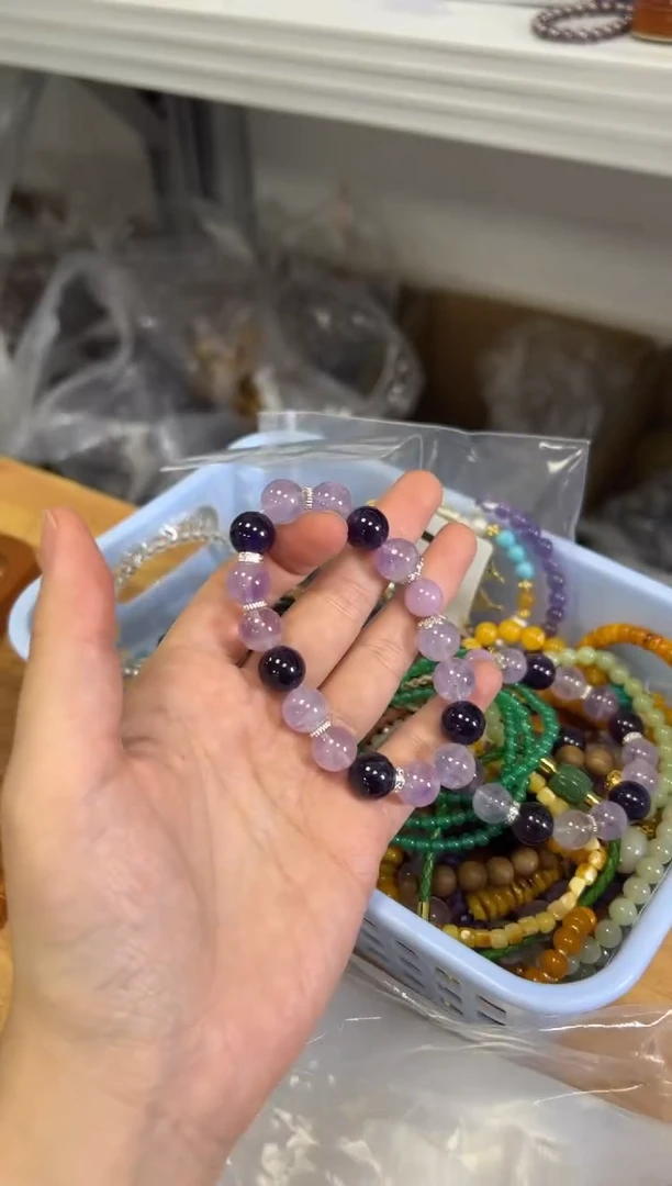 水晶手链未镶嵌孤品薰衣草紫水晶设计款手链[1581]