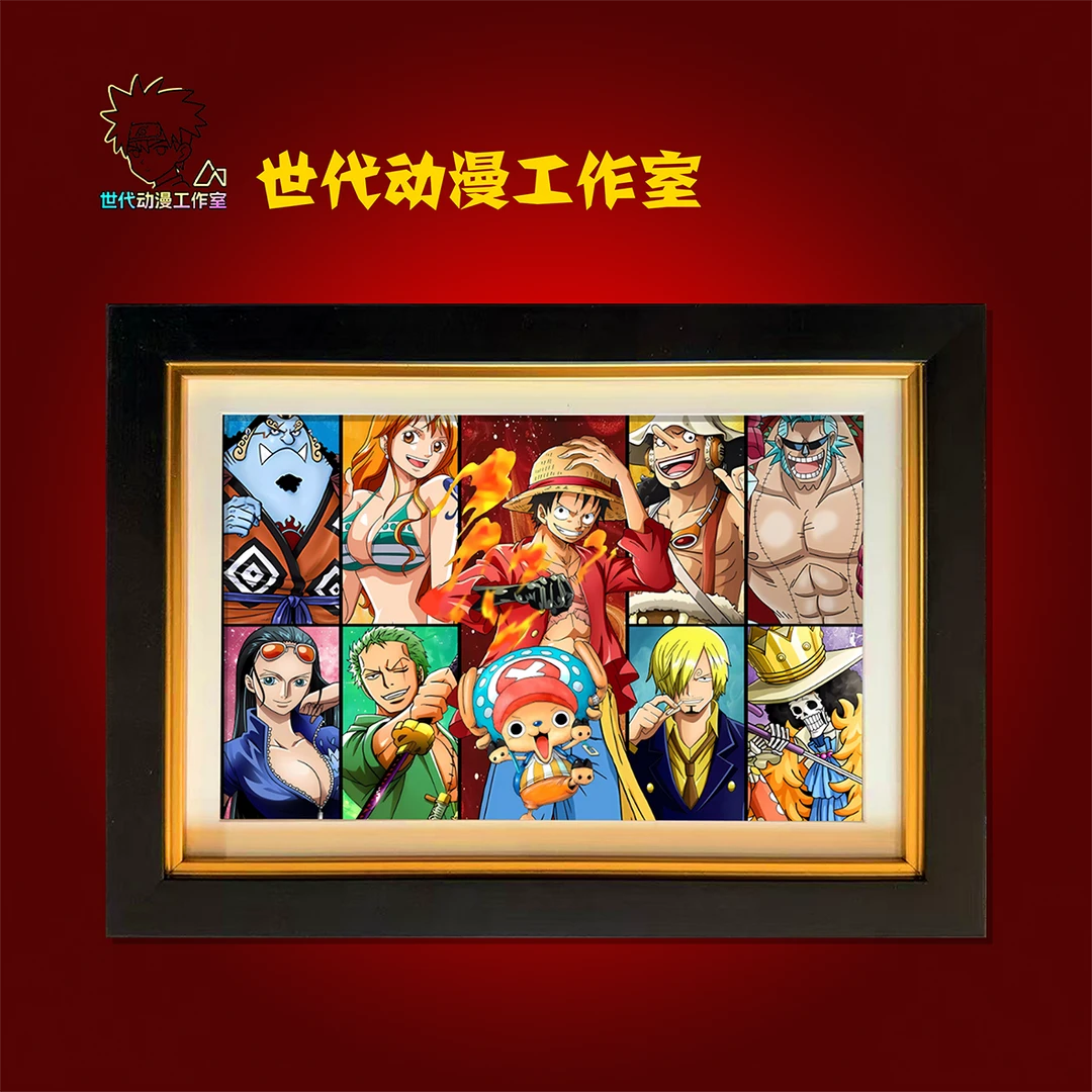 【海贼王】19*24草帽团全员大合集立体镂空装饰画摆件T0017