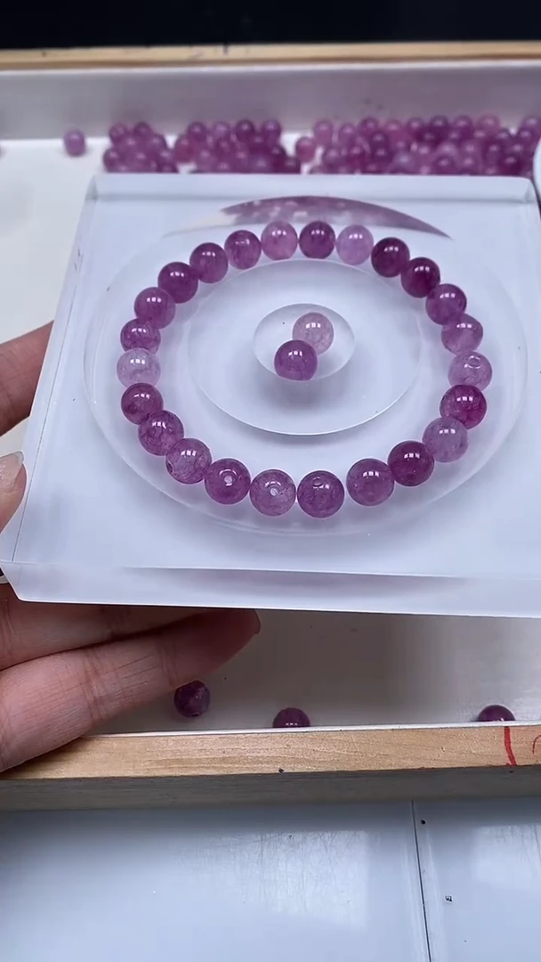 未镶嵌散珠碧玺M808 薰衣草紫碧玺8mm25个9.9元