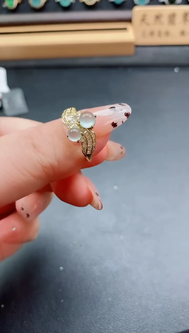 银S925镶嵌戒指翡翠1