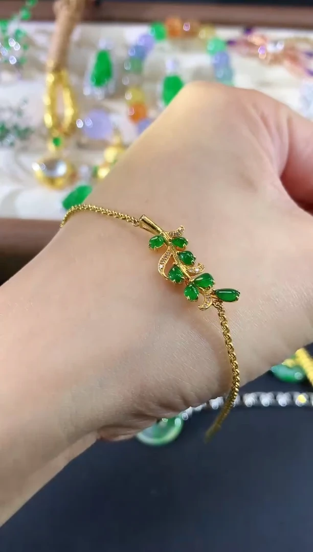 18K金镶嵌手链翡翠152|4500