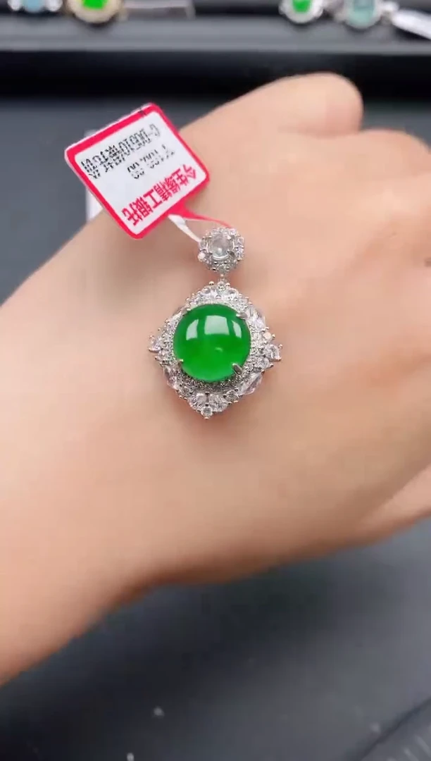 银S925镶嵌戒指翡翠11