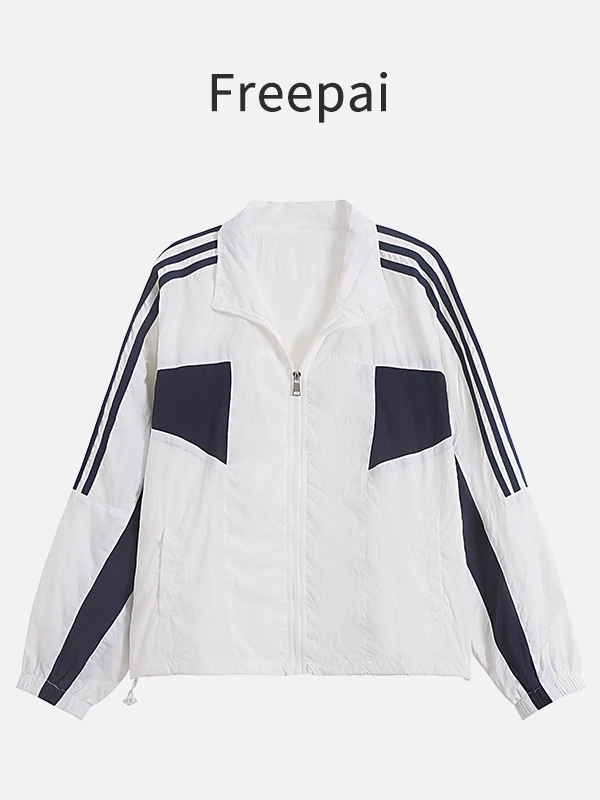 Freepai丨春夏春新款撞色薄款冲锋衣棒球服女款外套百搭防晒透气