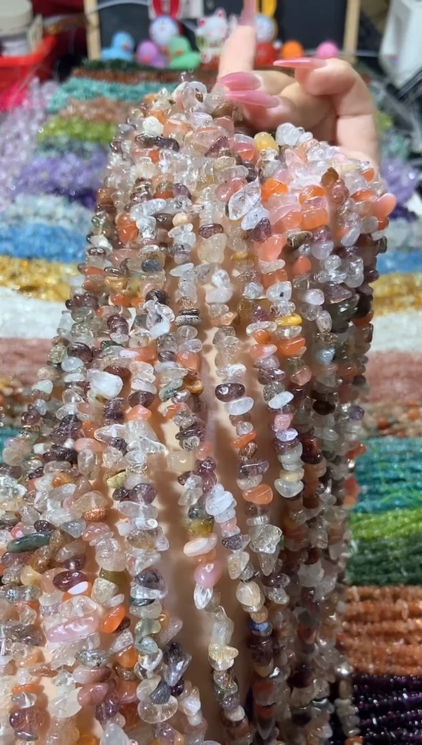 水晶珠宝半成品未镶嵌彩发晶