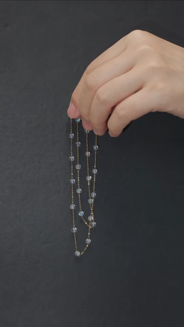 手链18K金镶嵌月光石项链