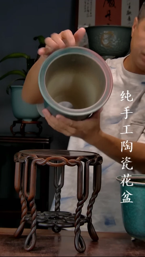 a*宝景德镇手工陶瓷花盆