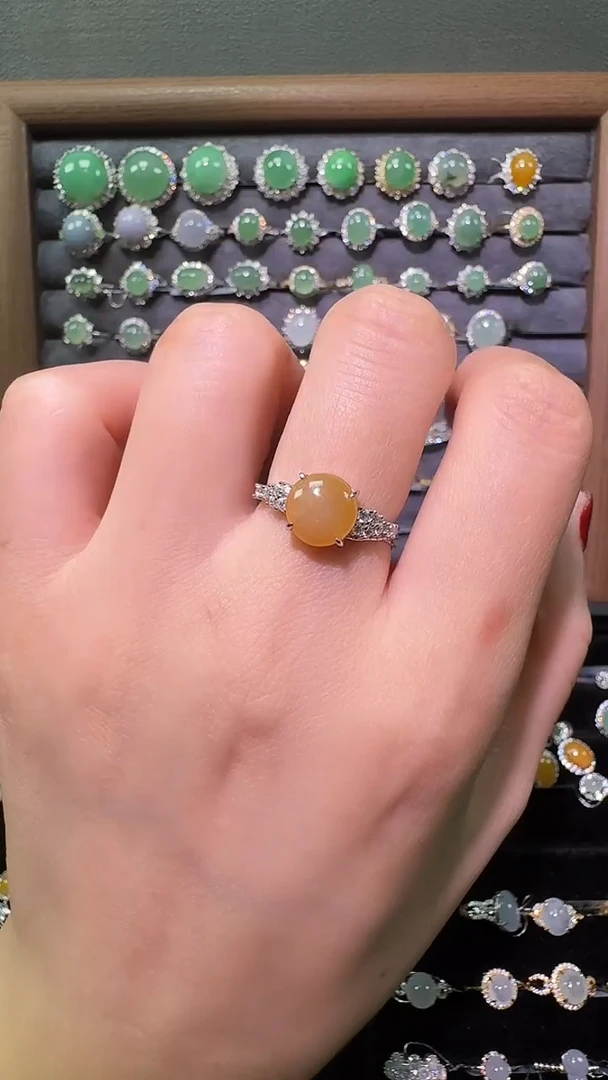 银S925镶嵌戒指翡翠戒指11