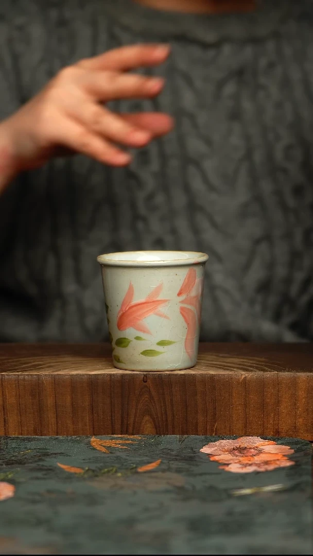 杯釉下彩手工手绘同款陶器