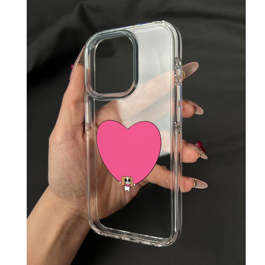 爱心小狗适用苹果16promax手机壳iPhone15/14/12/11软
