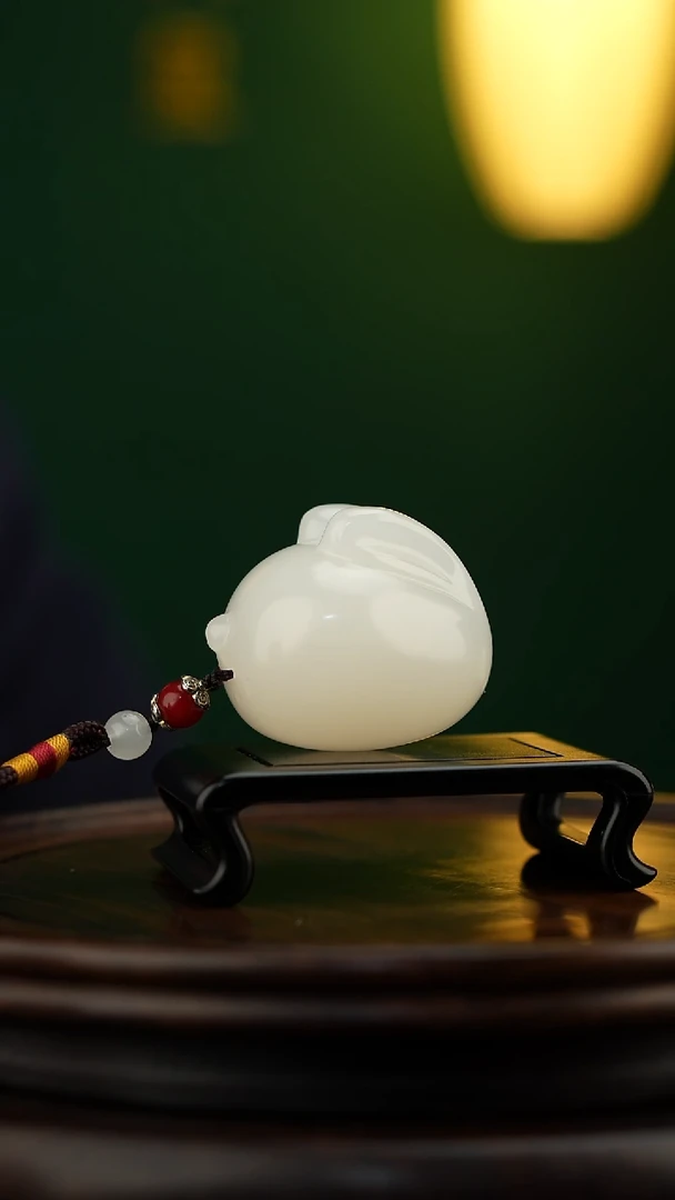 玉【前兔似锦】天然玉石手把件