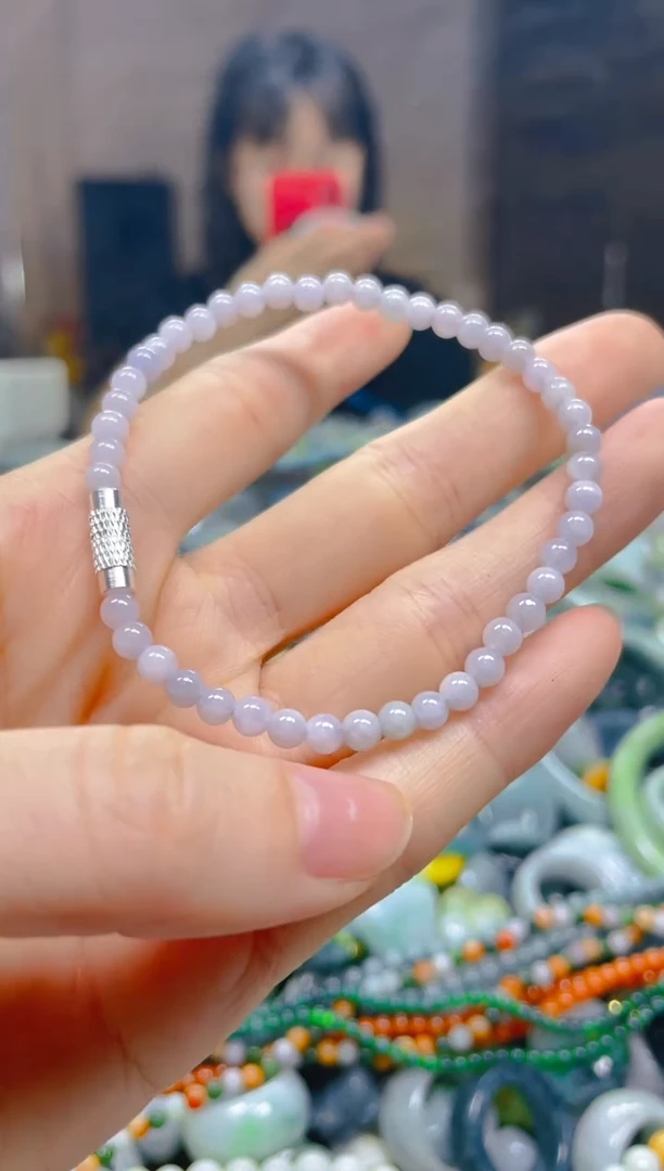 翡翠未镶嵌颈饰3-4MM/K/翡翠A货一图一物