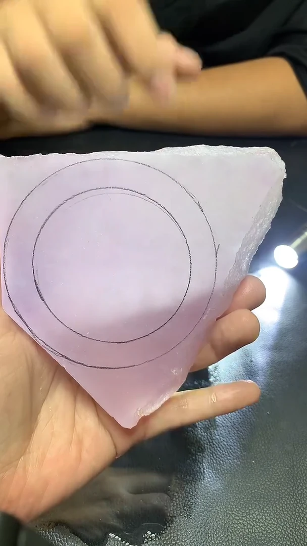 玉冰粉紫边角毛胚