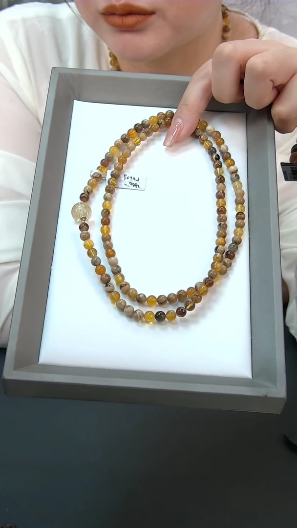 未镶嵌颈饰琥珀琥珀长链L0527