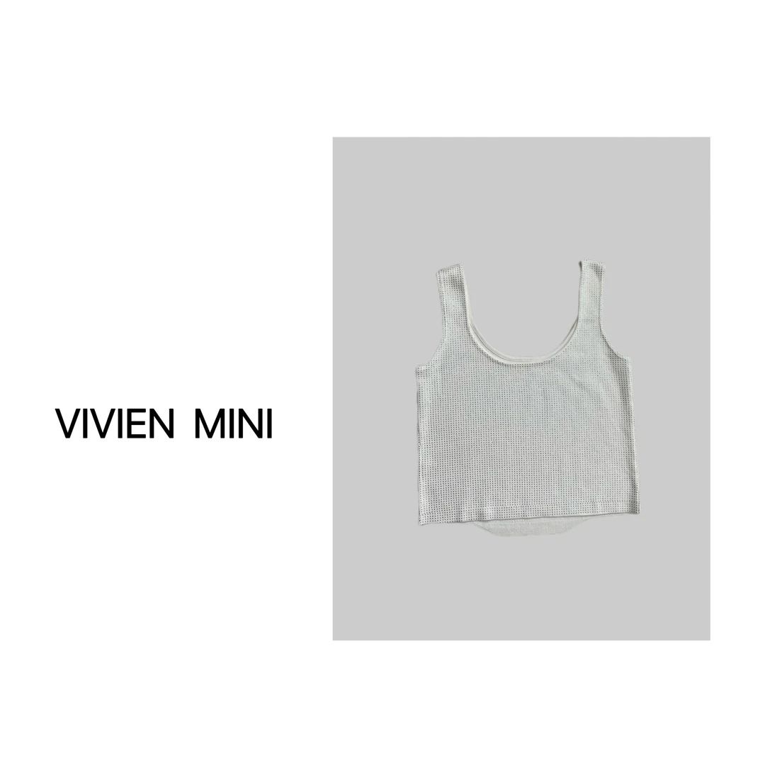 VIVIEN MINI【原创】早春新款镶钻时尚背心显瘦修身百搭短款