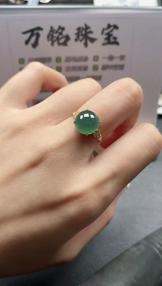 银S925镶嵌戒指翡翠501151