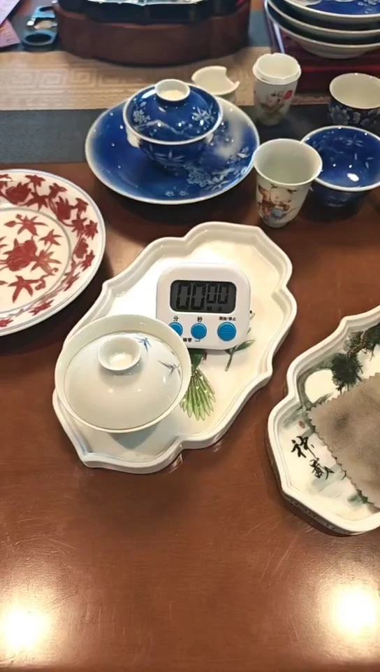 陶我**手青花描银盖碗无包装不退换26