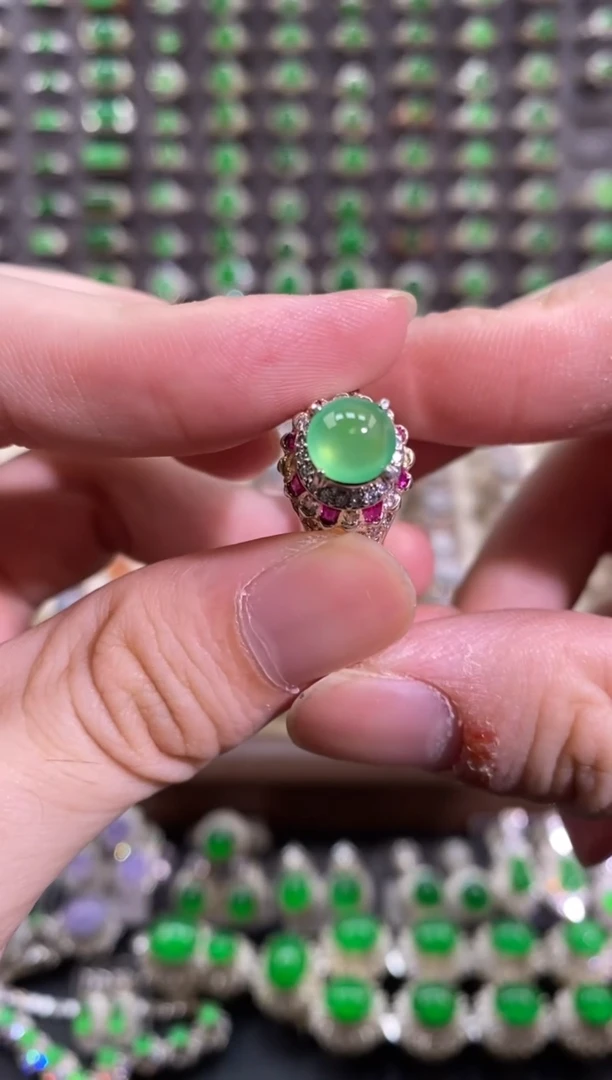 未镶嵌戒指翡翠天然缅甸A货翡翠未镶嵌 粉丝福利