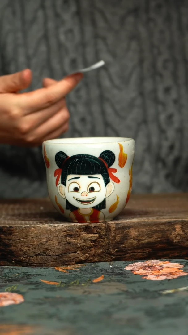 【闪购商品】杯釉下彩手工手绘同款陶器