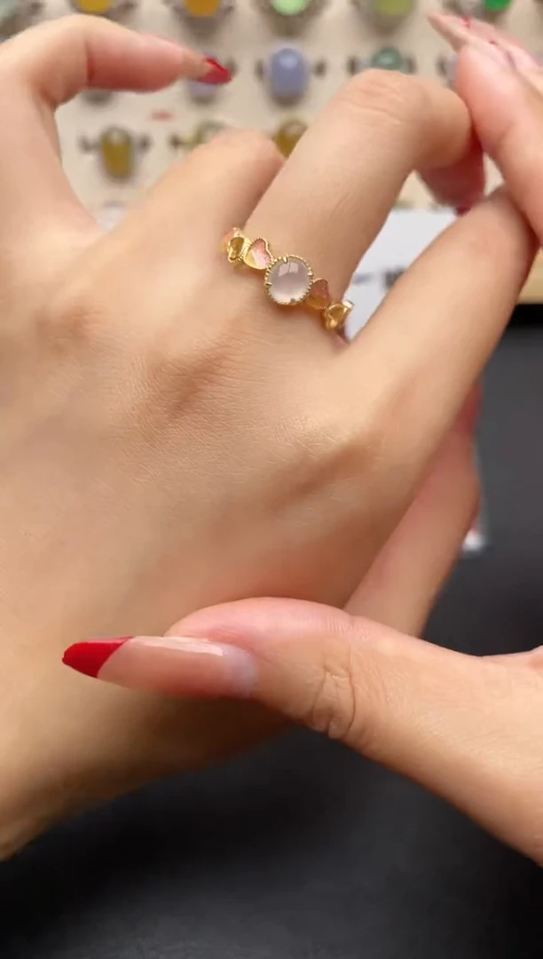 【闪购商品】翡翠戒指银S925镶嵌一物一证一礼盒