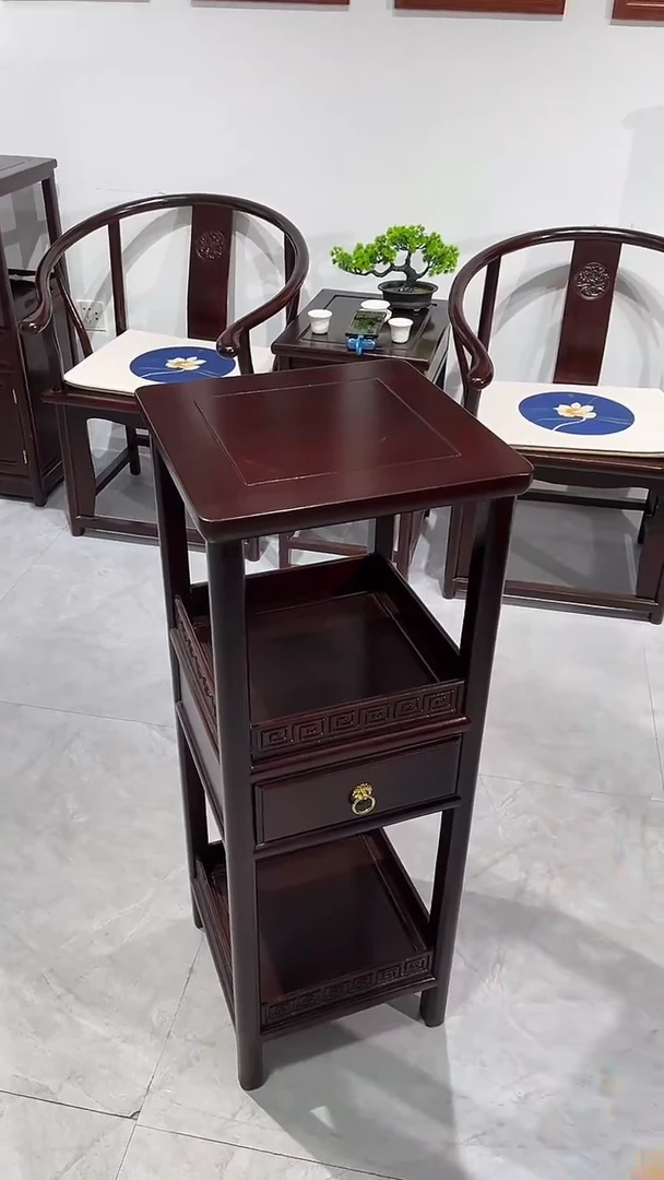 黑酸枝木类成套家具  黑酸枝花架35*35*95高